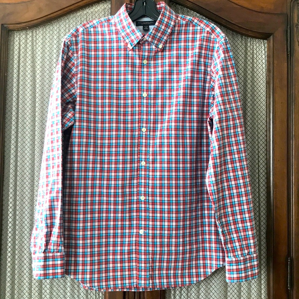 Men’s Banana Republic plaid button front shirt